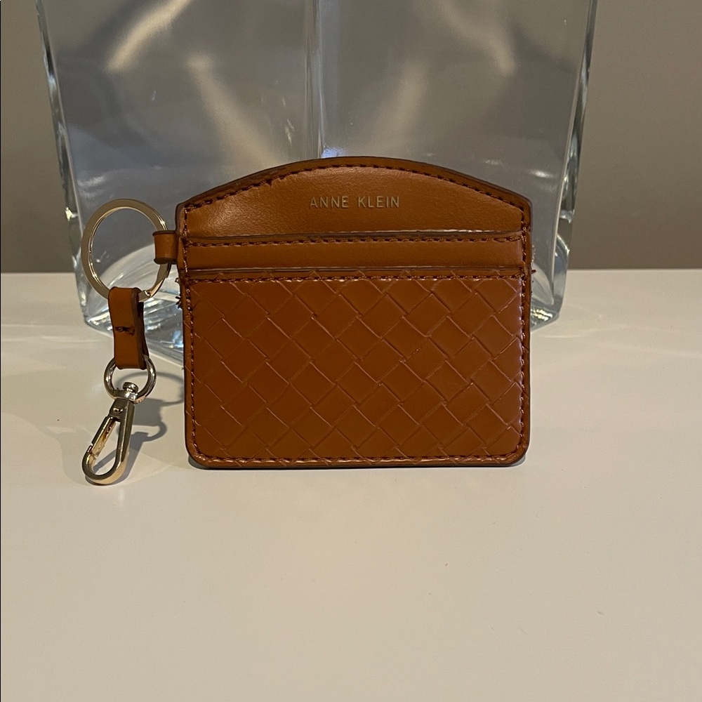 Anne Klein Tan Woven Card Holder with Keychain ***FINAL OFFER***
